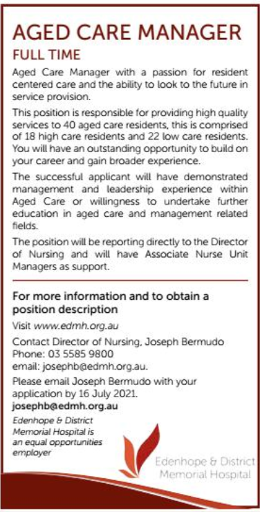 Aged care manager