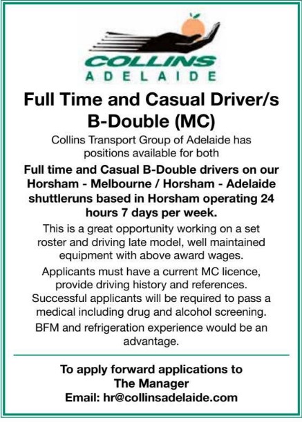 full time  and casual driver