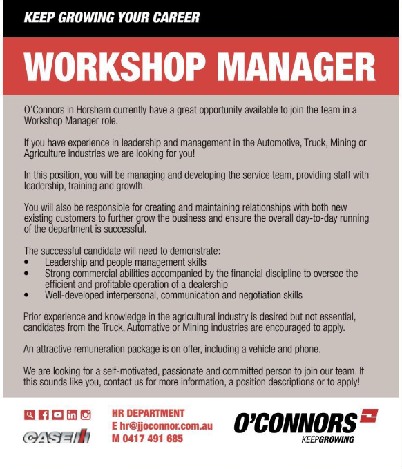 WORKSHOP MANAGER